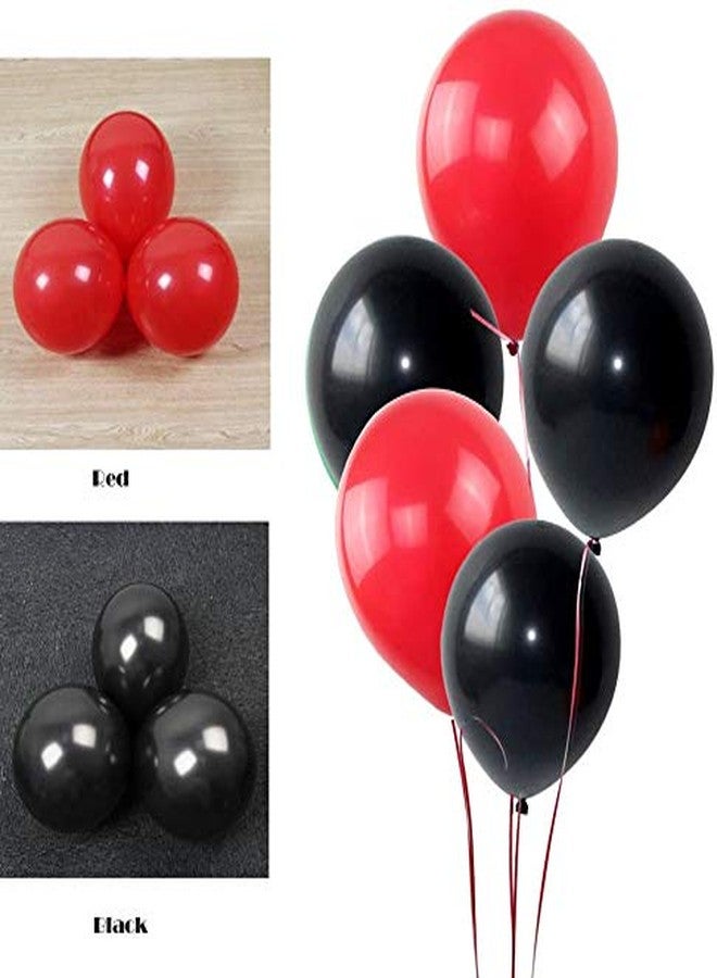 HEMITO Premium Metallic Latex Balloons Pack Of 100 Red, Black Balloons for Decoration (Red,Black, Pack Of 100) - Image 2
